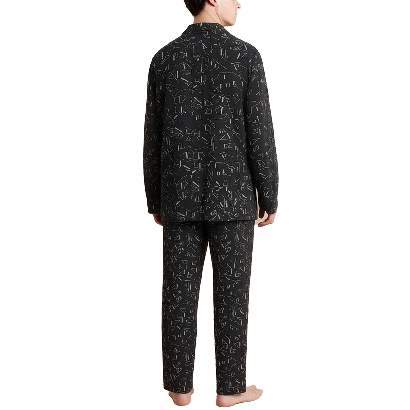 men's long sleeve shirt & bottom pyjama set - Image 2