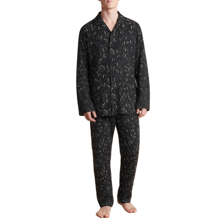 men's long sleeve shirt & bottom pyjama set