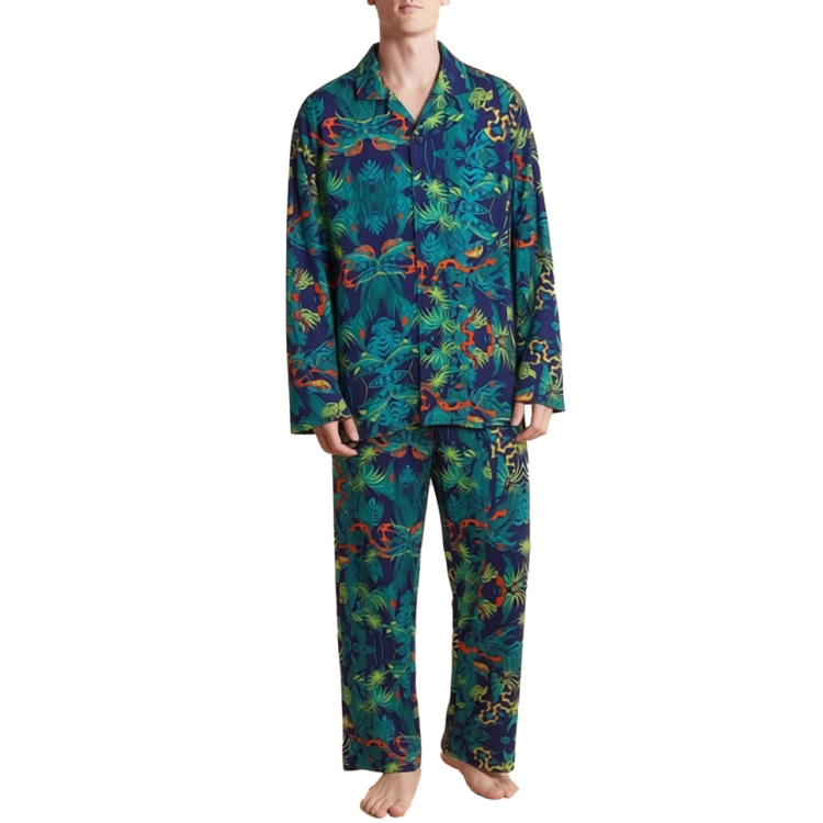 men's long sleeve shirt & pant pyjama set