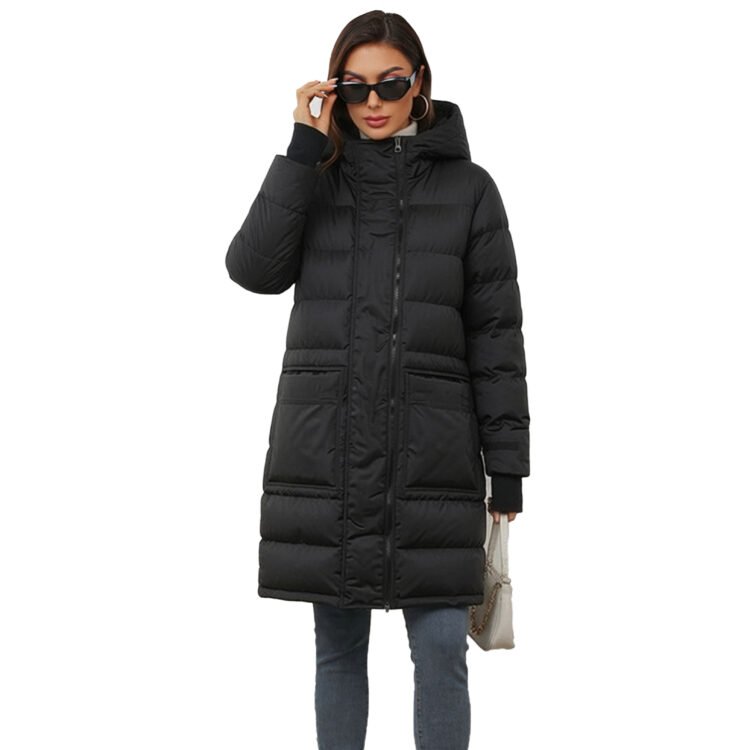 women hooded long coat